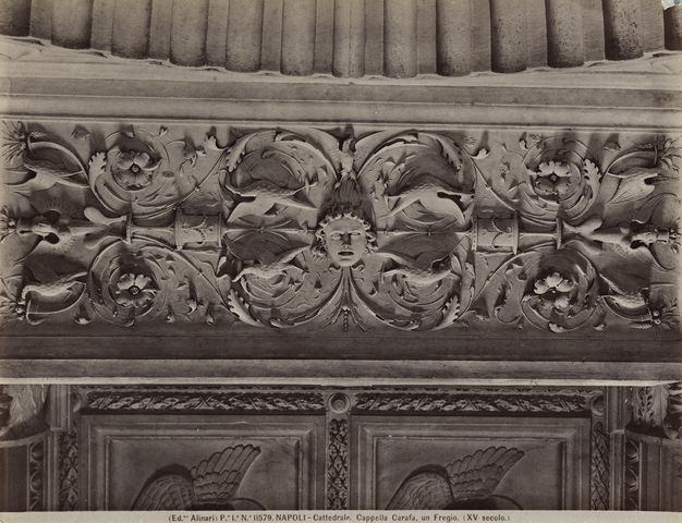 Alinari, Fratelli — Napoli - Cattedrale. Cappella Carafa, un Fregio (XV secolo) — particolare